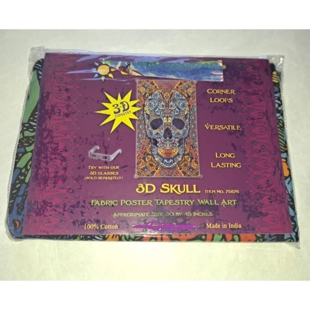Skull Sugar Mini Tapestry Wall Hanging Decor Gift 3D Poster 30x45 Skeleton New